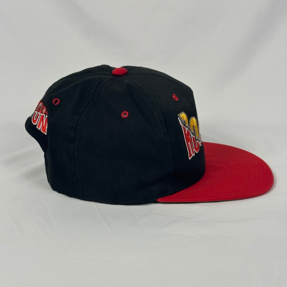 Vintage 90s Houston Rockets Hat Black Red NBA Snapback Green Underbill The G Cap - Picture 5 of 10